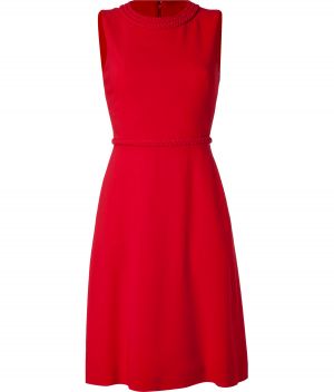 Ladylike style -Valentino Red Braid Embellished Dress.jpg